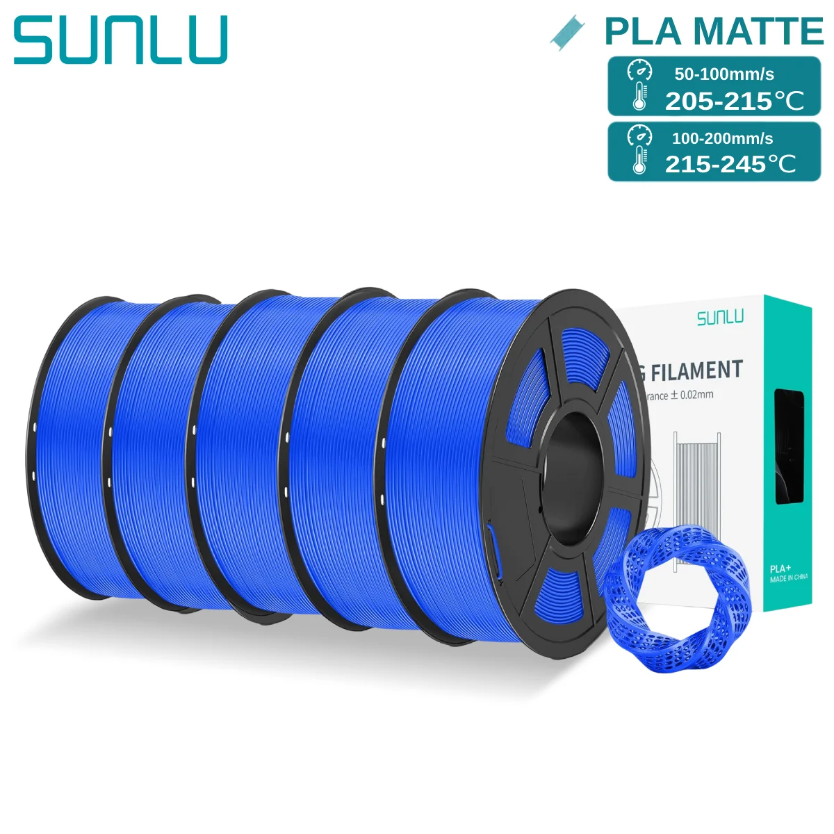 Filament SUNLU PLA High-Speed Niebieski Matowy (BLUE MATTE)