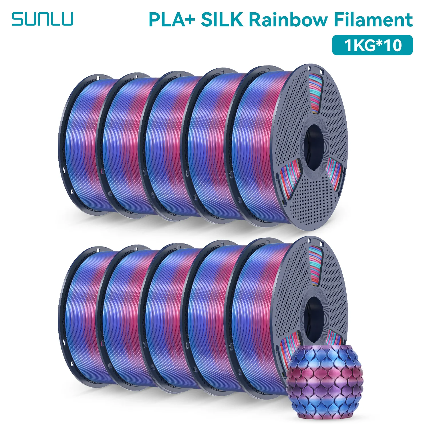 Filament SUNLU PLA  Tęczowy Jedwabny (RAINBOW SILK)