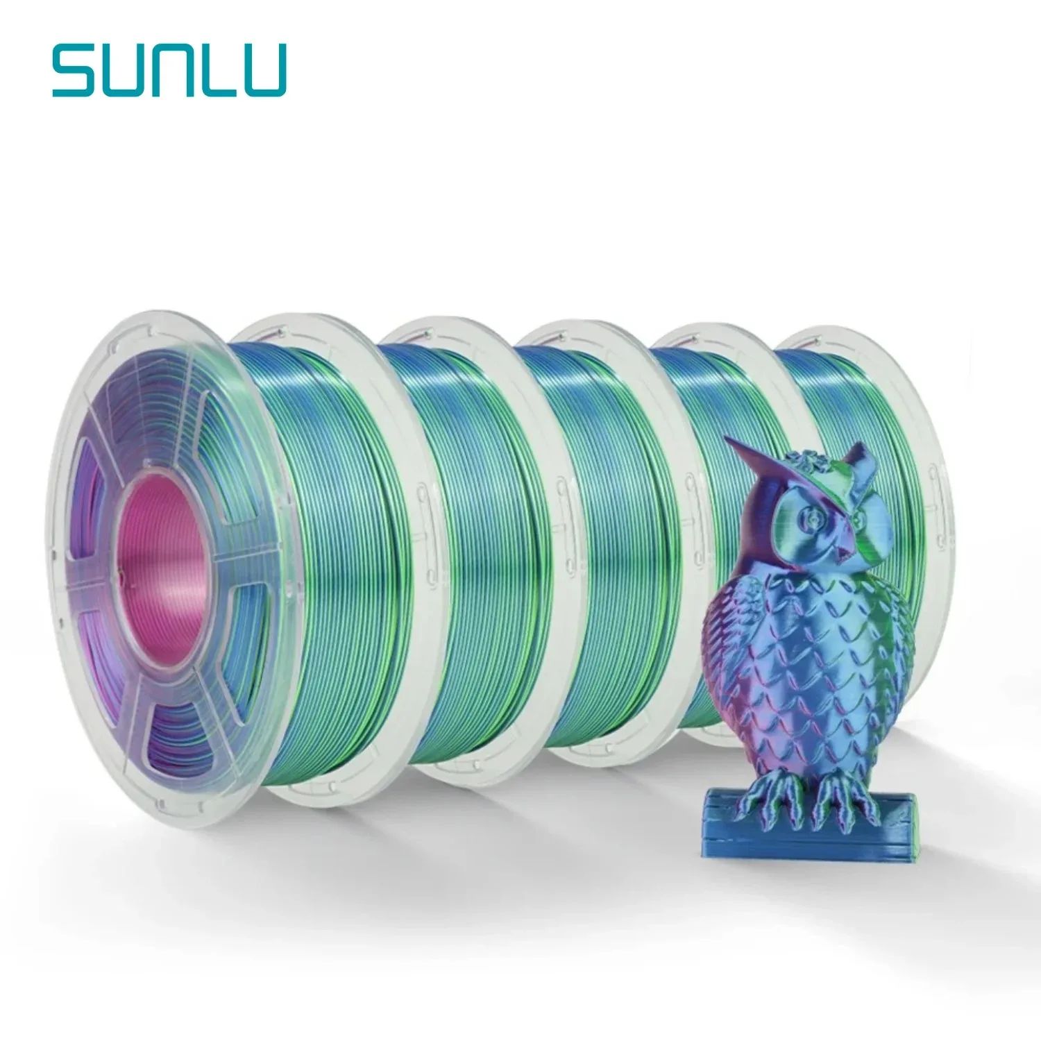 Filament SUNLU PLA Plus Niebieski Trójkolorowy Jedwabny (BLUE TRIPLE SILK)