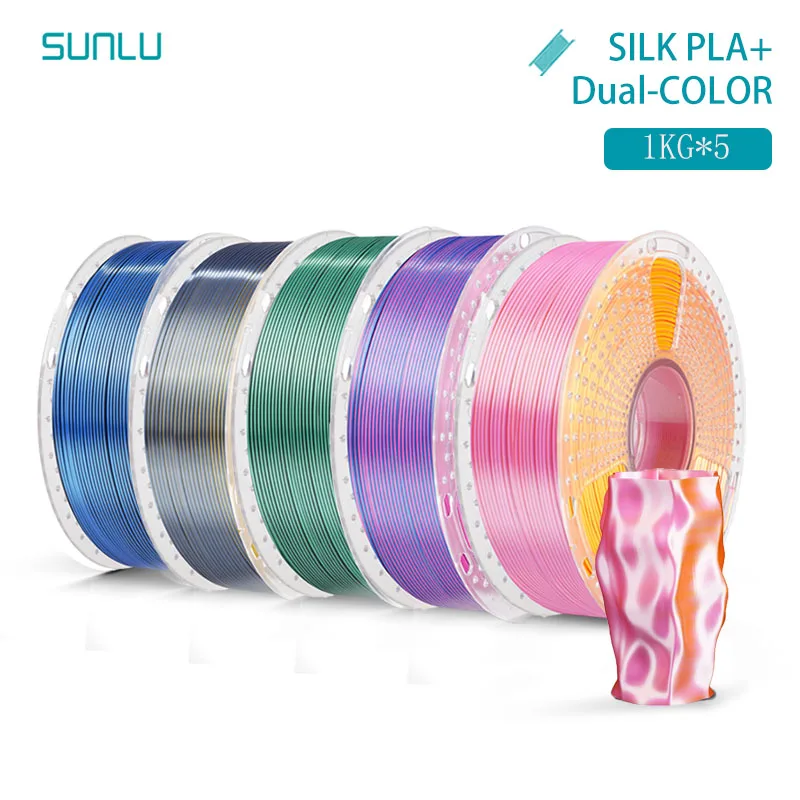 Filament SUNLU PLA Czerwony Dwukolorowy Jedwabny (RED DUAL SILK)
