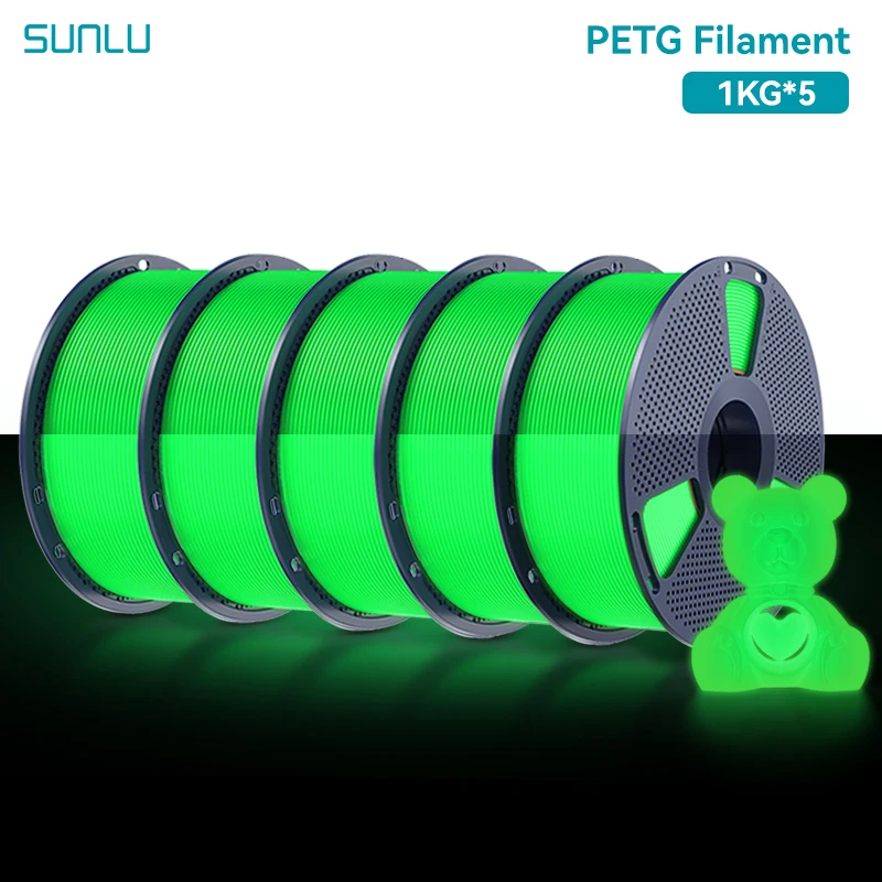 Filament SUNLU PETG Zielony Świecący w ciemności (GREEN GLOW)