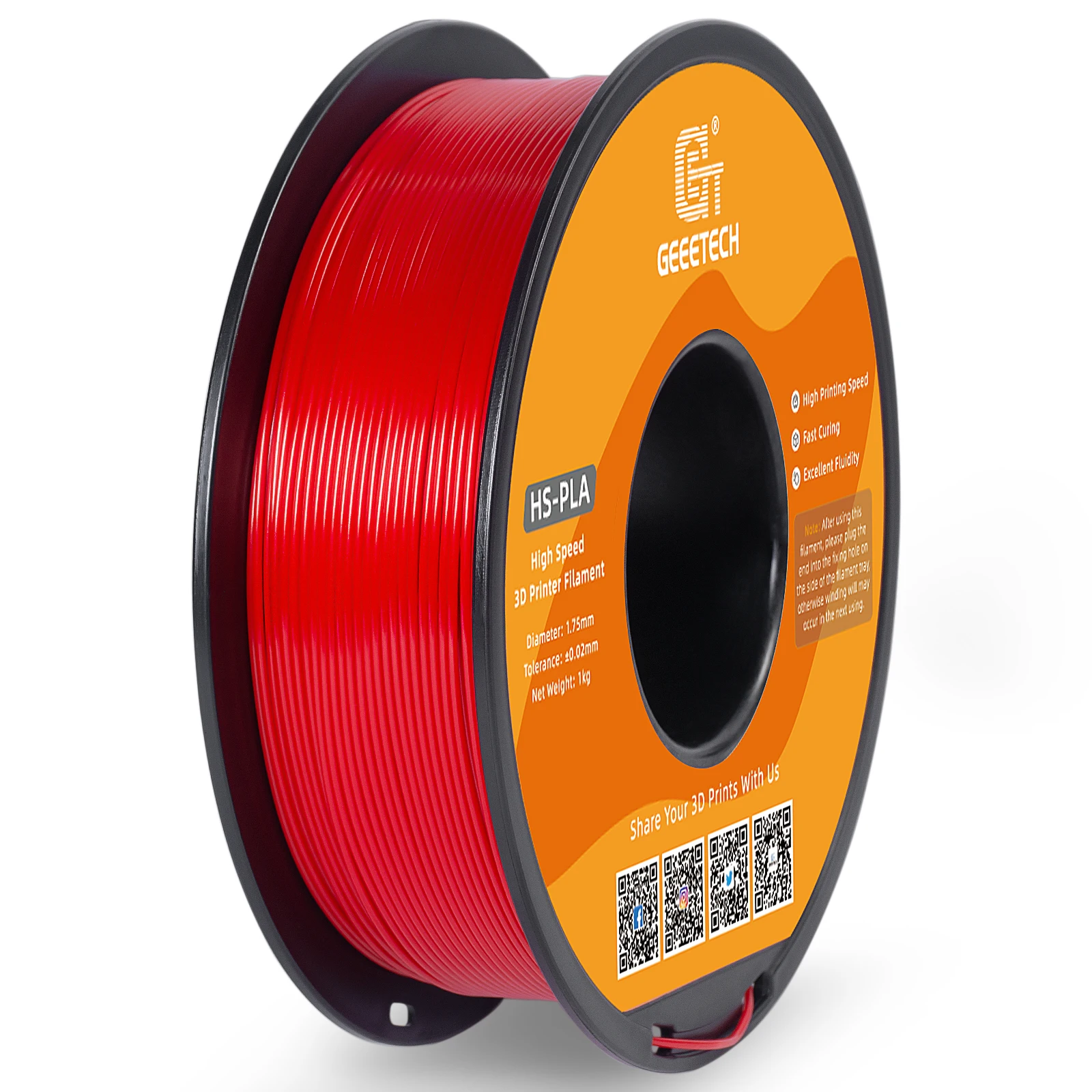 Filament GEEETECH PLA High-Speed Czerwony (RED)