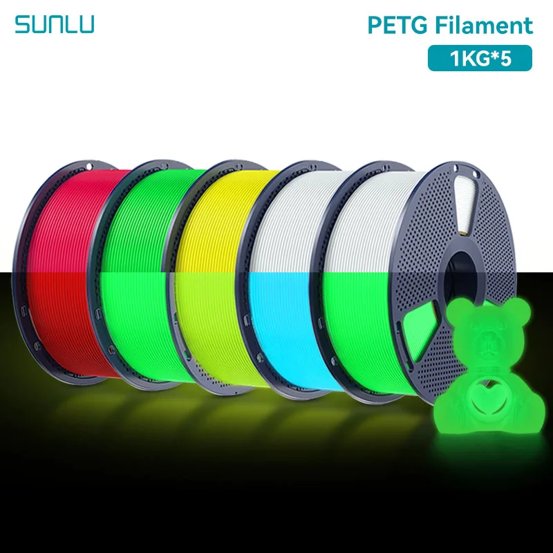 Filament SUNLU PETG Żółty Świecący w ciemności (YELLOW GLOW)