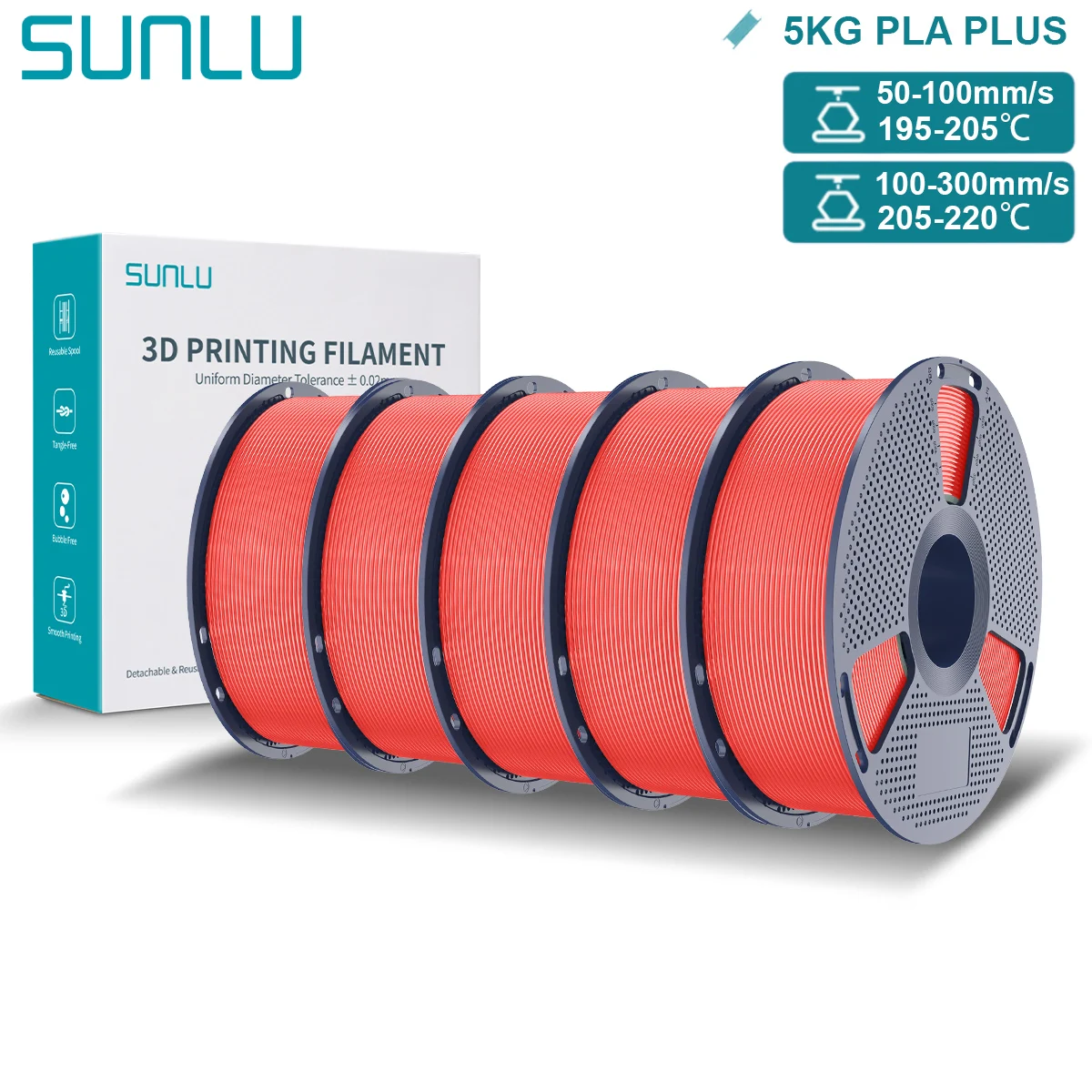 Filament SUNLU PLA Plus Czerwony (RED)
