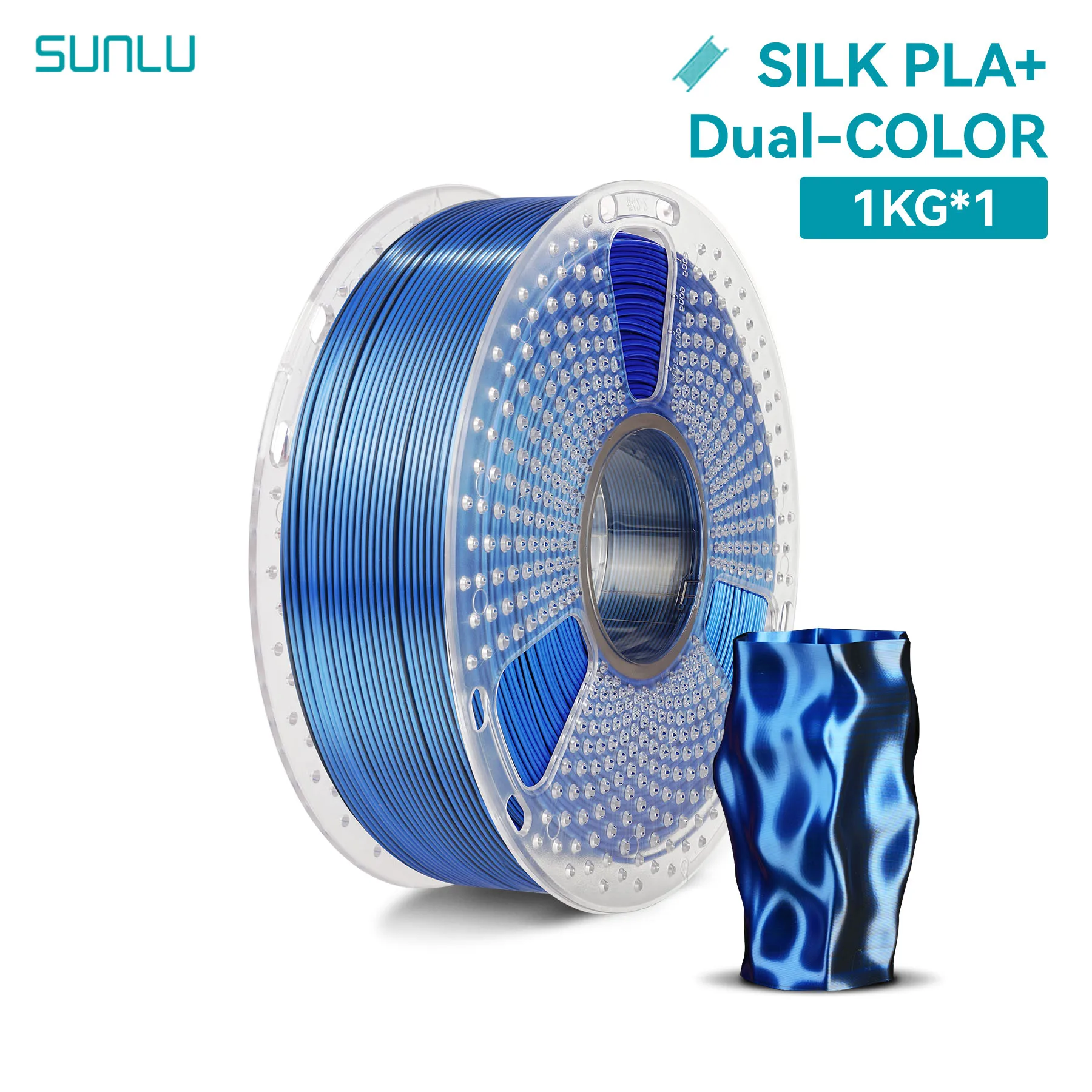 Filament SUNLU PLA Niebieski Dwukolorowy Jedwabny (BLUE DUAL SILK)