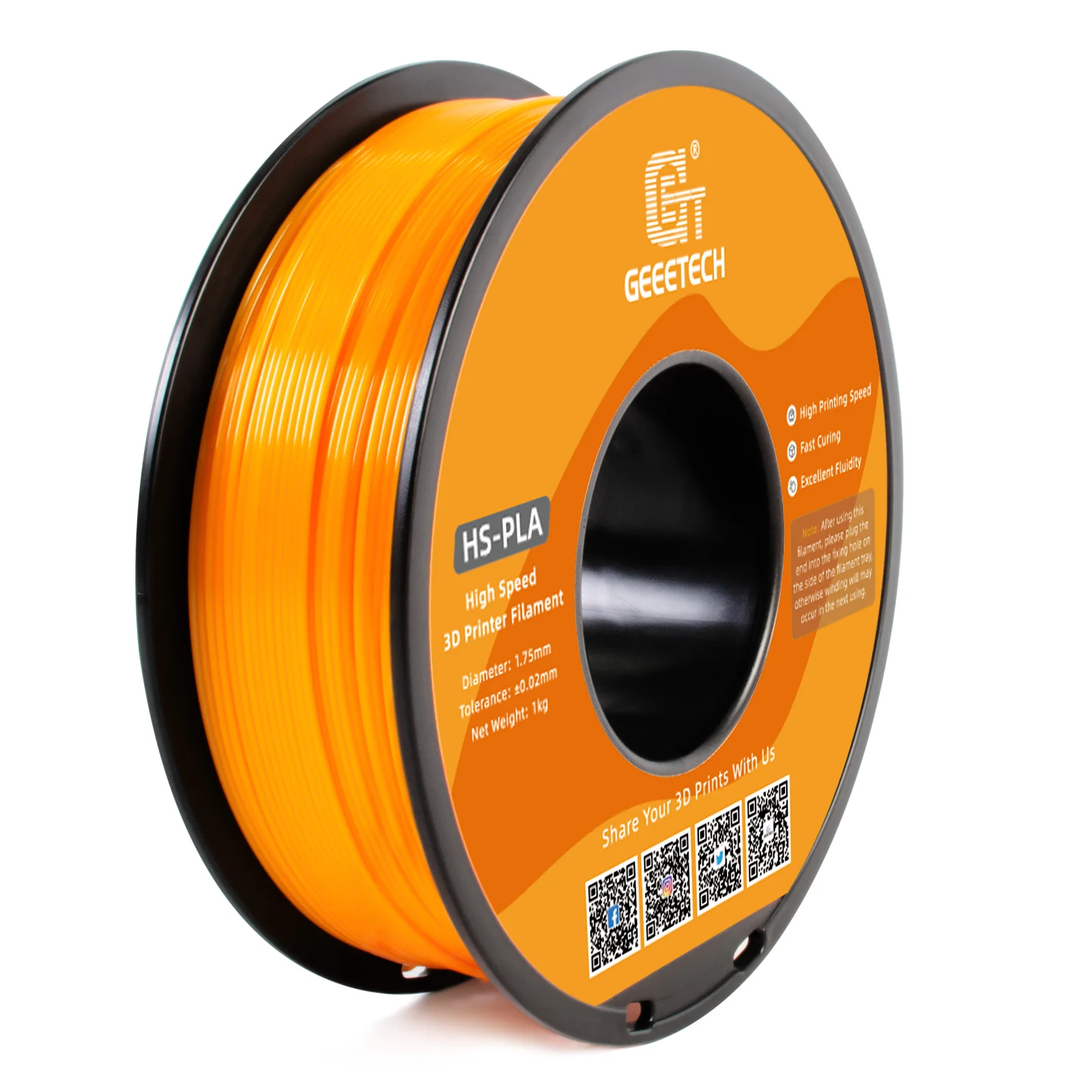Filament GEEETECH PLA High-Speed Pomarańczowy (ORANGE)