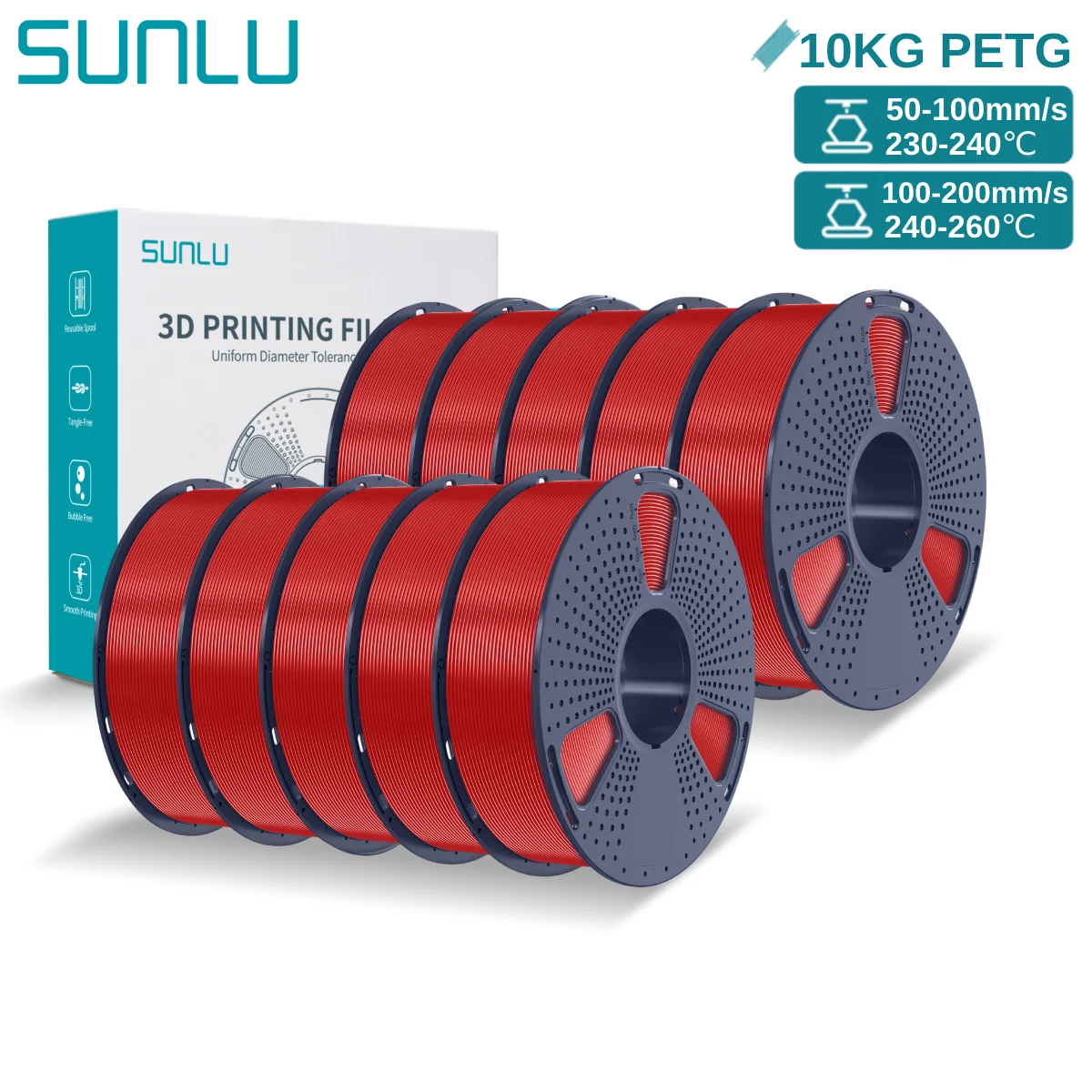 Filament SUNLU PETG Czerwony (RED)