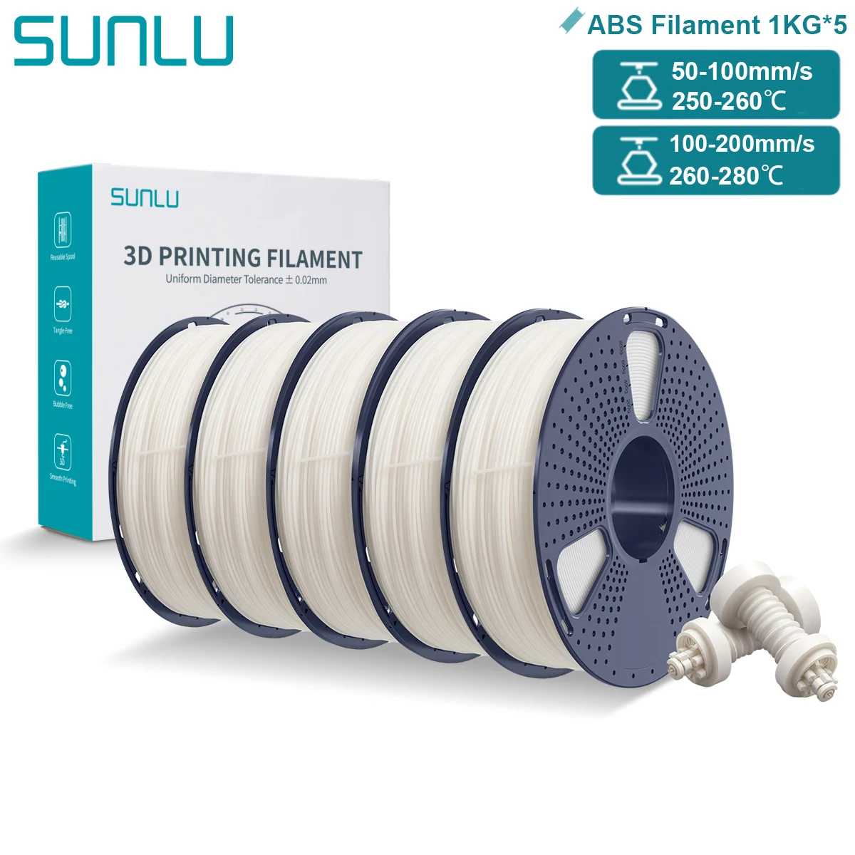 Filament SUNLU ABS Biały (WHITE)
