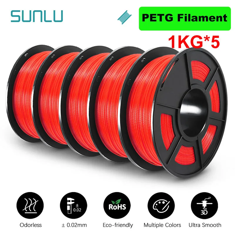 Filament SUNLU PETG Plus Czerwony (RED)