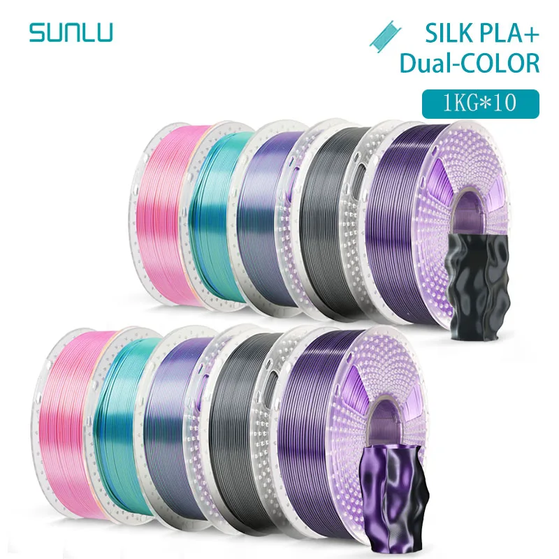 Filament SUNLU PLA Czerwony Dwukolorowy Jedwabny (RED DUAL SILK)
