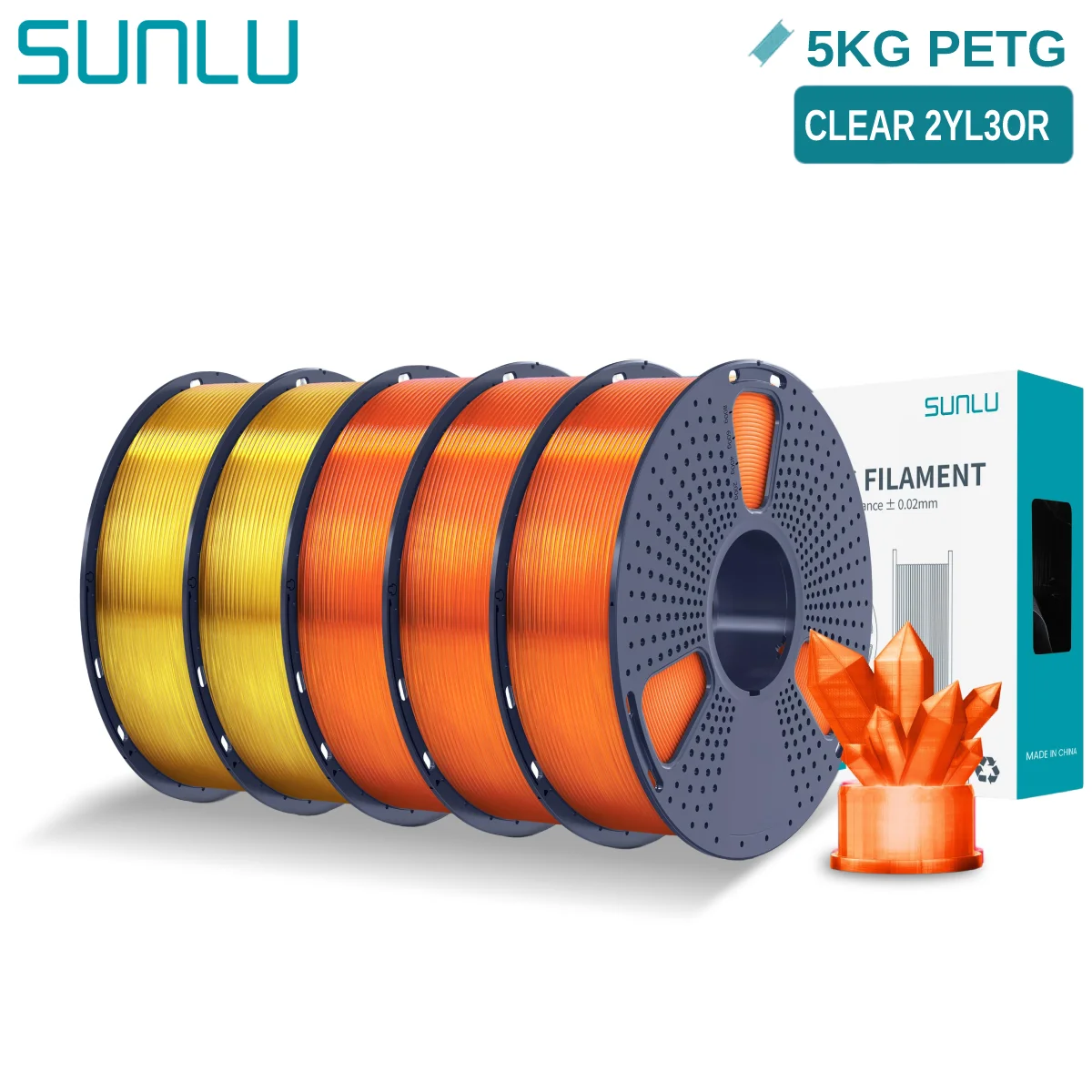 Filament SUNLU PETG Pomarańczowy (ORANGE)