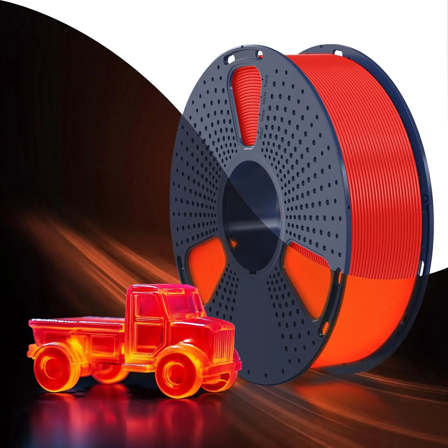 Filament SUNLU PETG Czerwony Świecący w ciemności (RED GLOW)