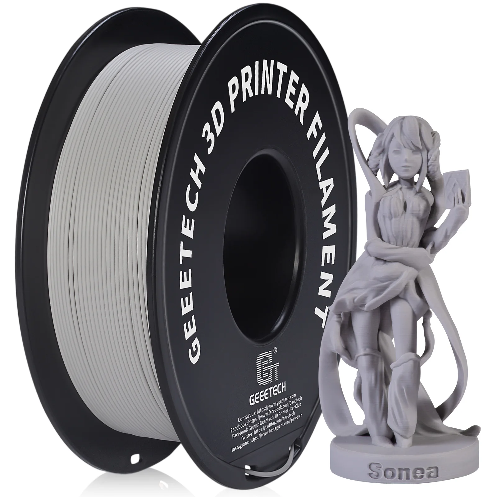 Filament GEEETECH PLA Szary Matowy (GRAY MATTE)