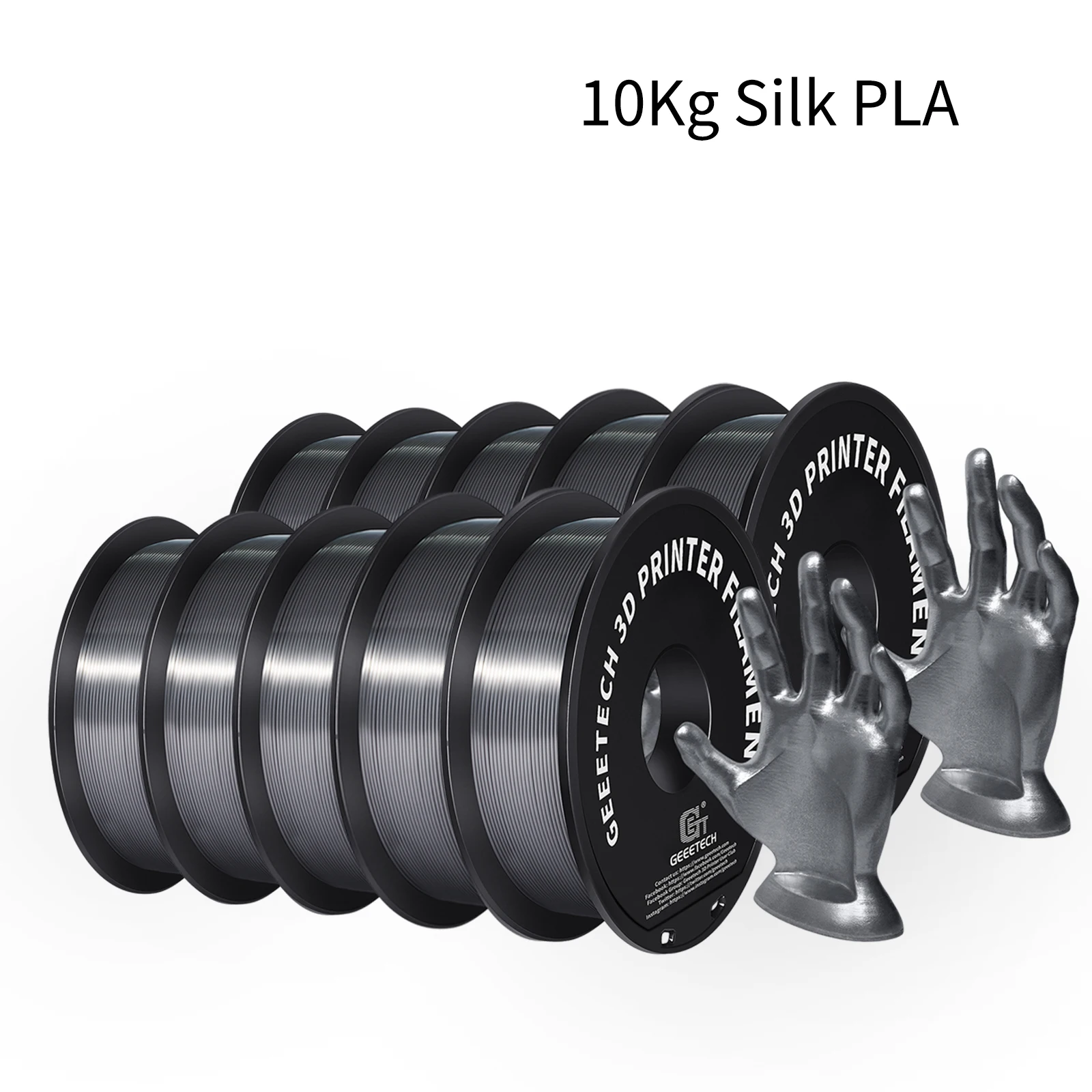 Filament GEEETECH PLA Srebrny Jedwabny (SILVER SILK)