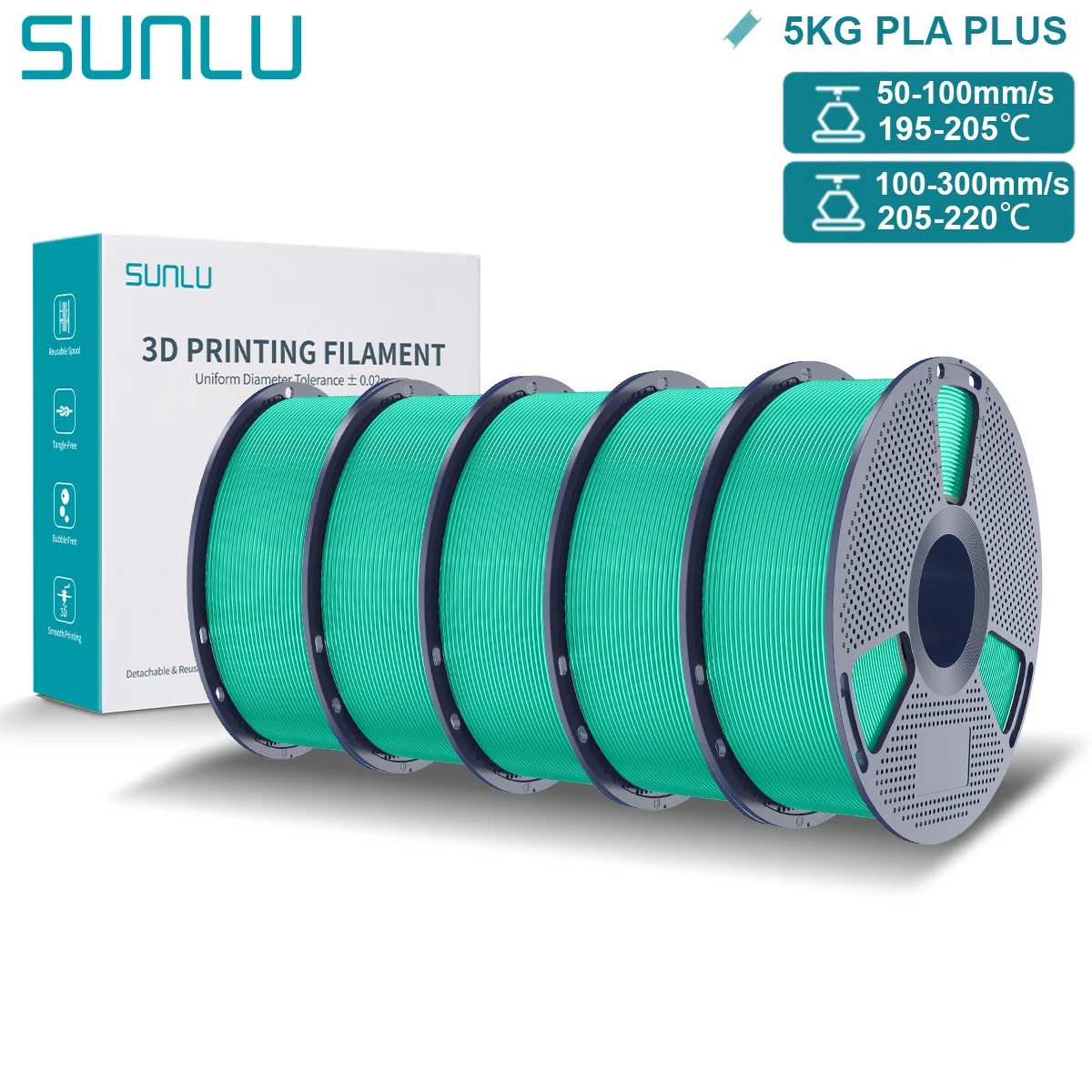 Filament SUNLU PLA Plus Zielony (GREEN)