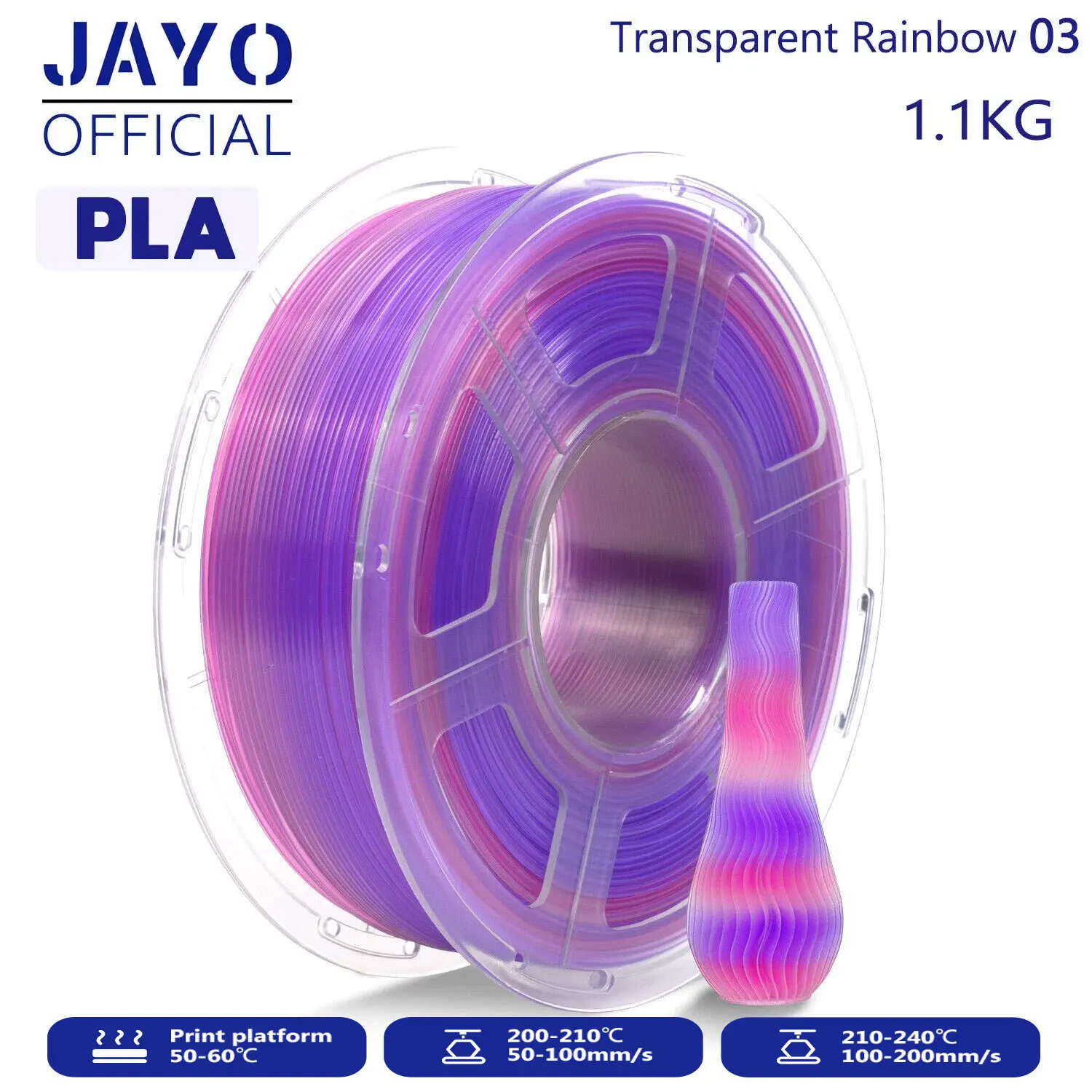 Filament JAYO PLA  Tęczowy (RAINBOW)