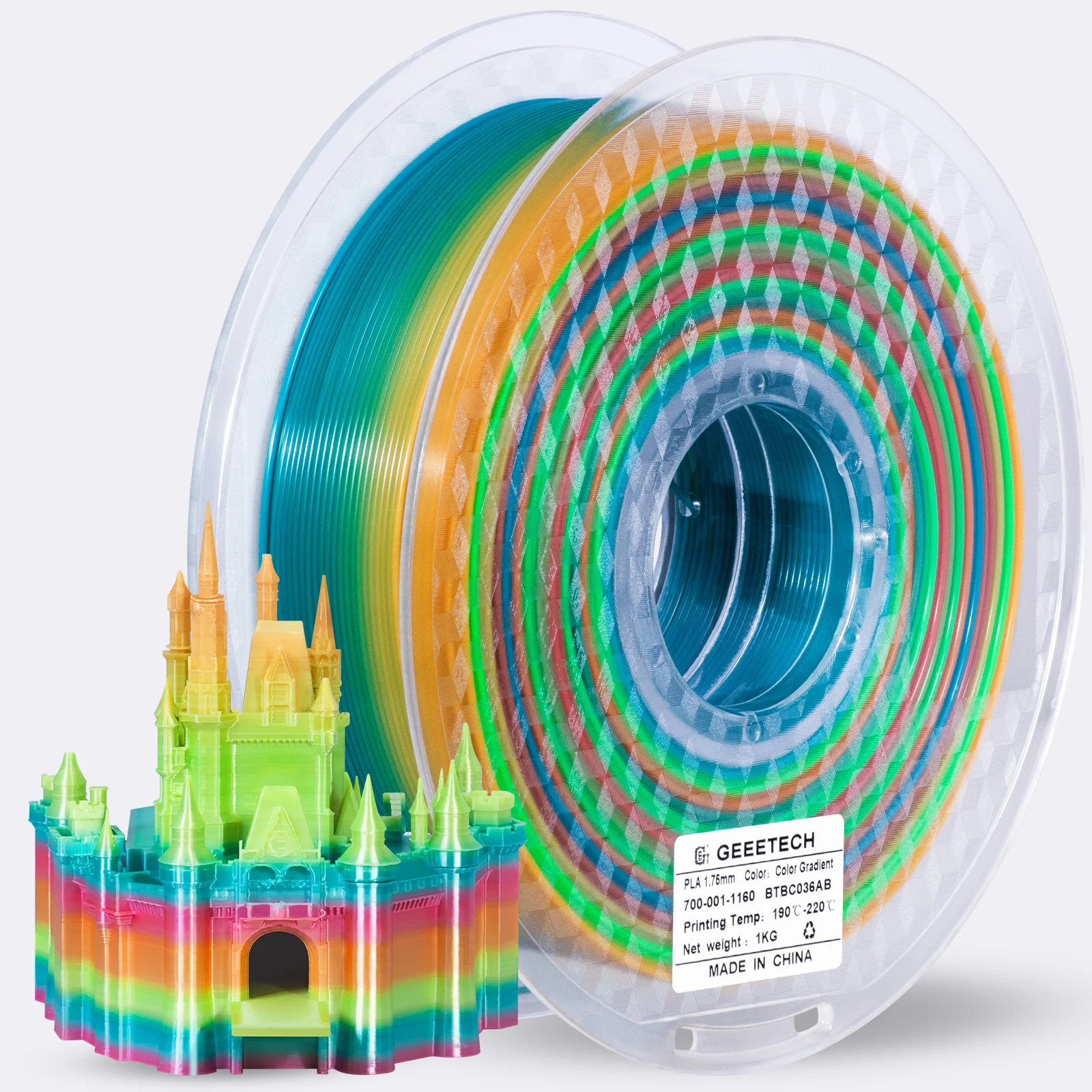 Filament GEEETECH PLA  Tęczowy (RAINBOW)