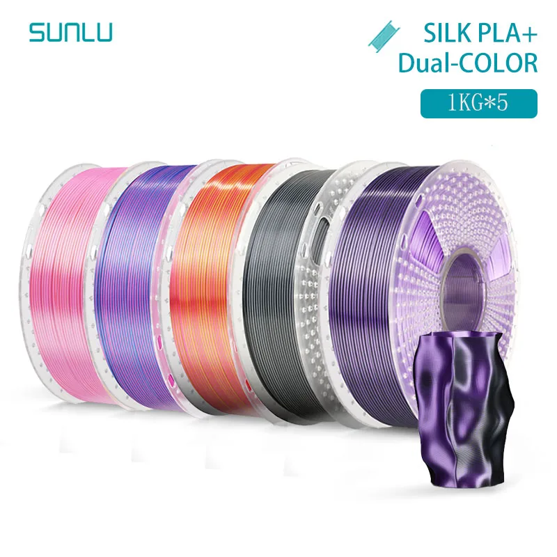 Filament SUNLU PLA Czerwony Dwukolorowy Jedwabny (RED DUAL SILK)