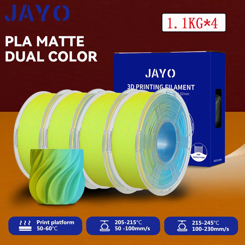 Filament JAYO PLA Żółty Dwukolorowy Matowy (YELLOW DUAL MATTE)