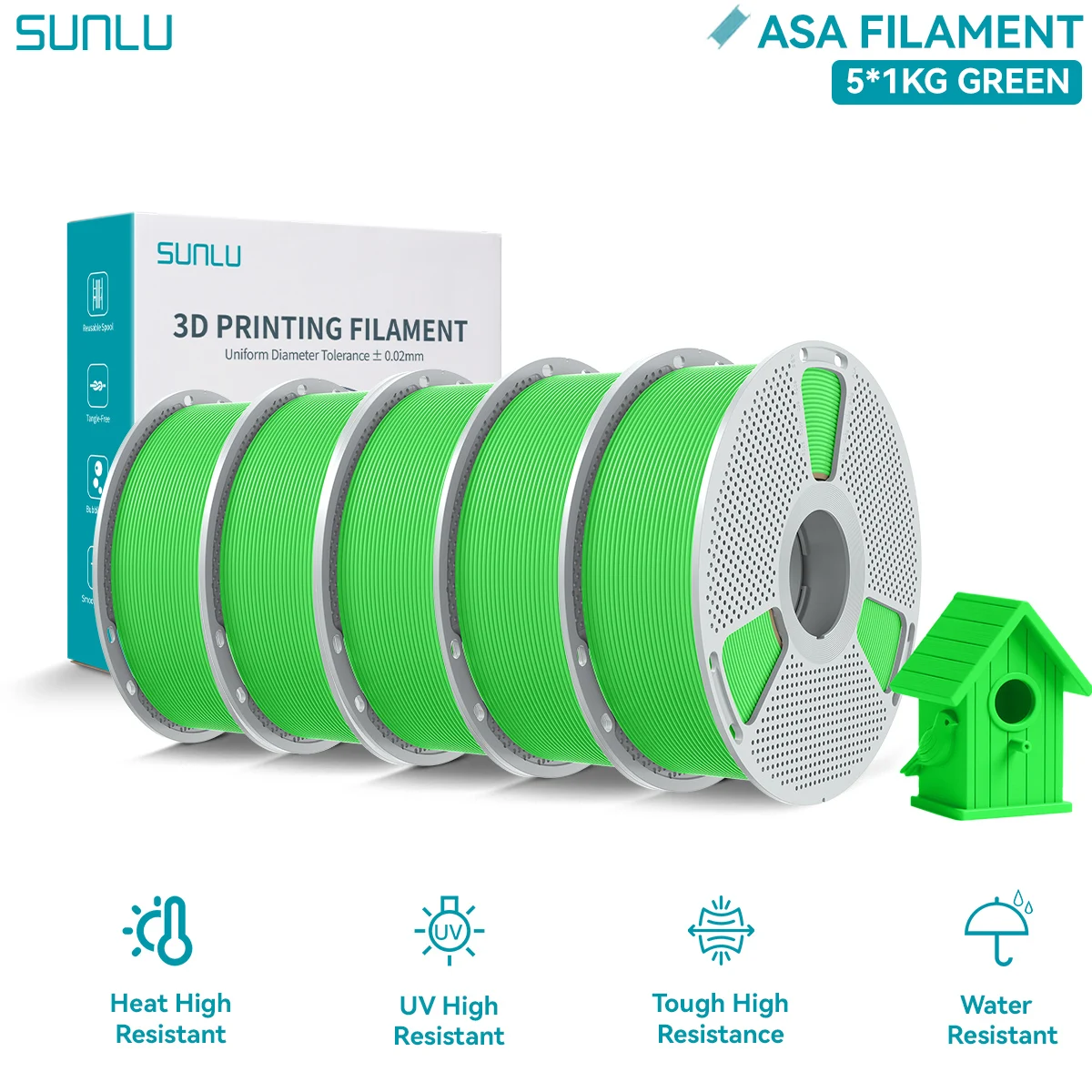Filament SUNLU ASA Zielony (GREEN)