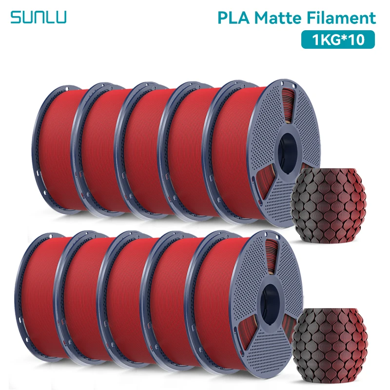 Filament SUNLU PLA Czerwony Dwukolorowy Matowy (RED DUAL MATTE)
