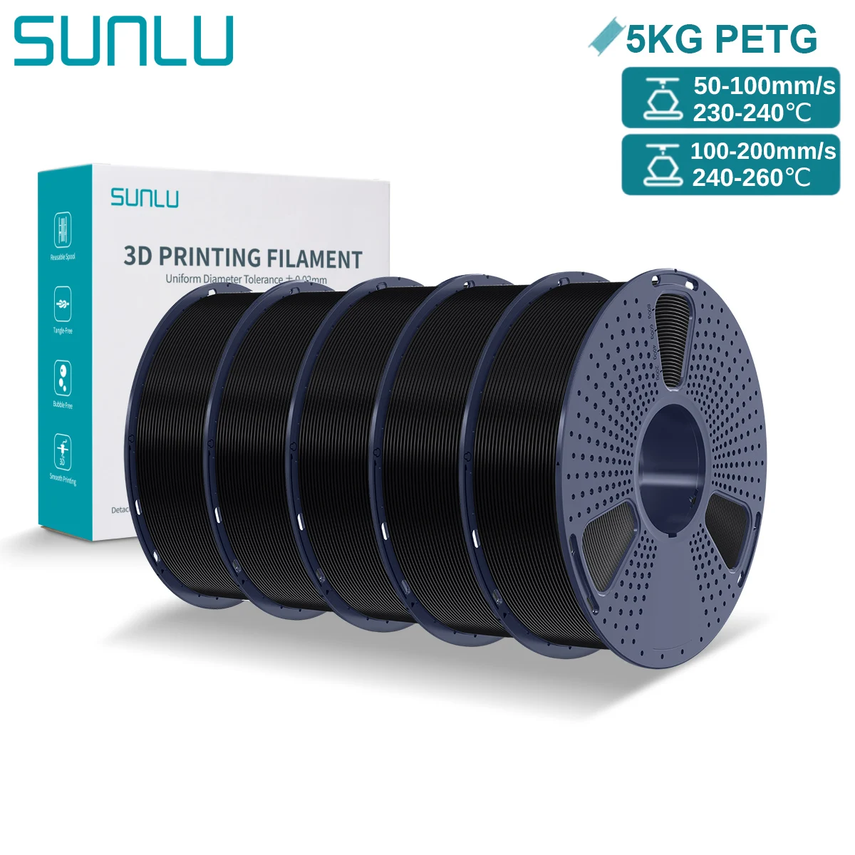Filament SUNLU PETG Czarny (BLACK)