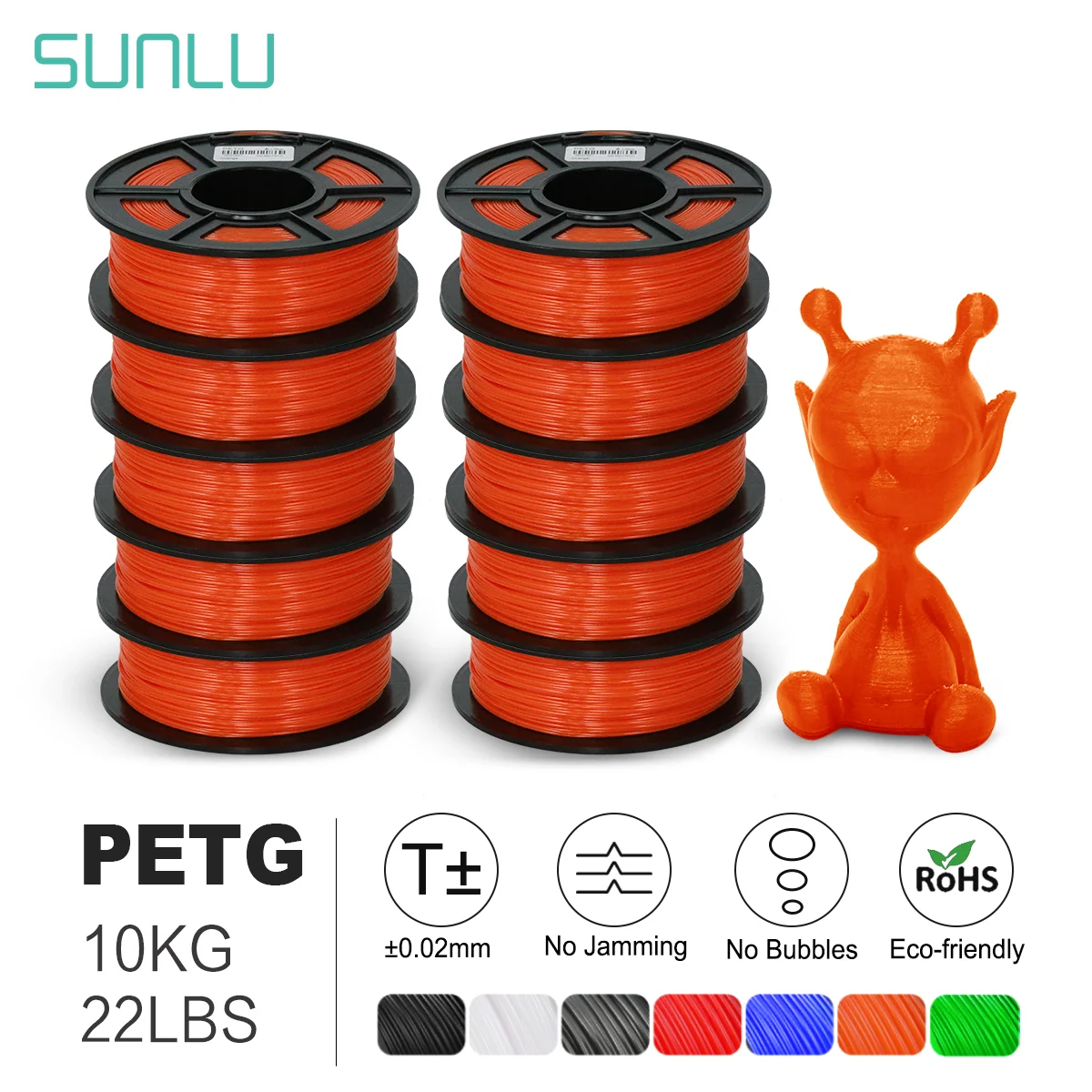 Filament SUNLU PETG Pomarańczowy (ORANGE)