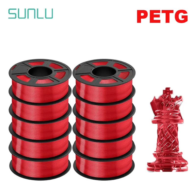 Filament SUNLU PETG Czerwony Przezroczysty (RED TRANSPARENT)