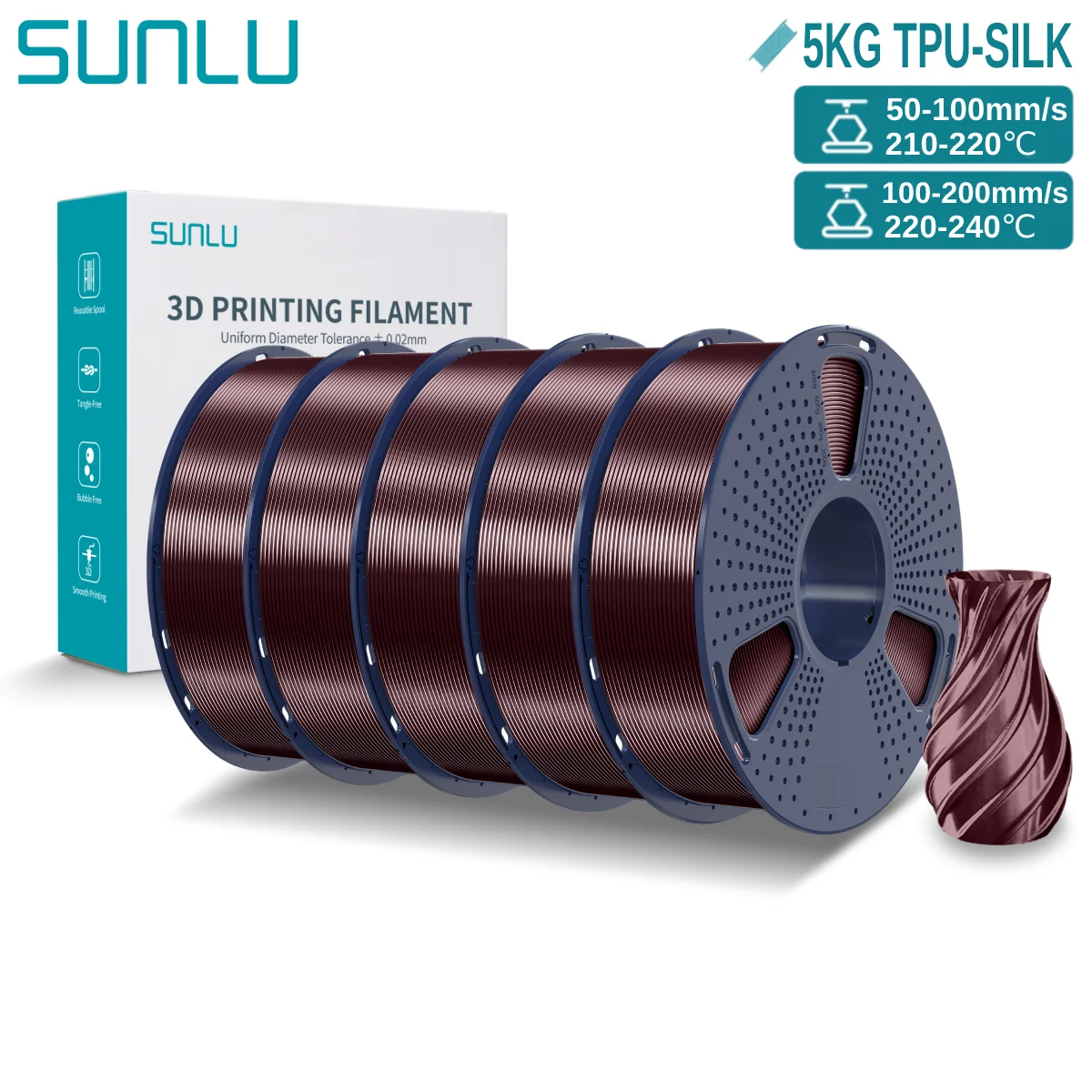 Filament SUNLU PLA High-Speed Czerwony Jedwabny (RED SILK)