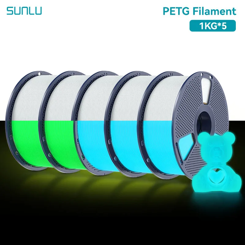 Filament SUNLU PETG Biały Świecący w ciemności (WHITE GLOW)