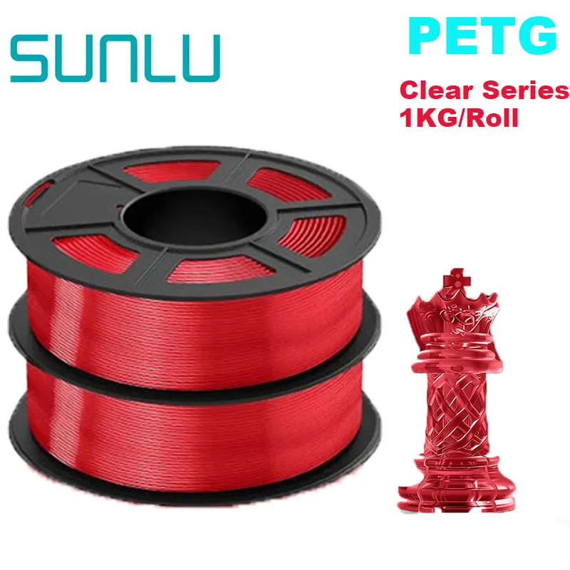 Filament SUNLU PETG Czerwony Przezroczysty (RED TRANSPARENT)