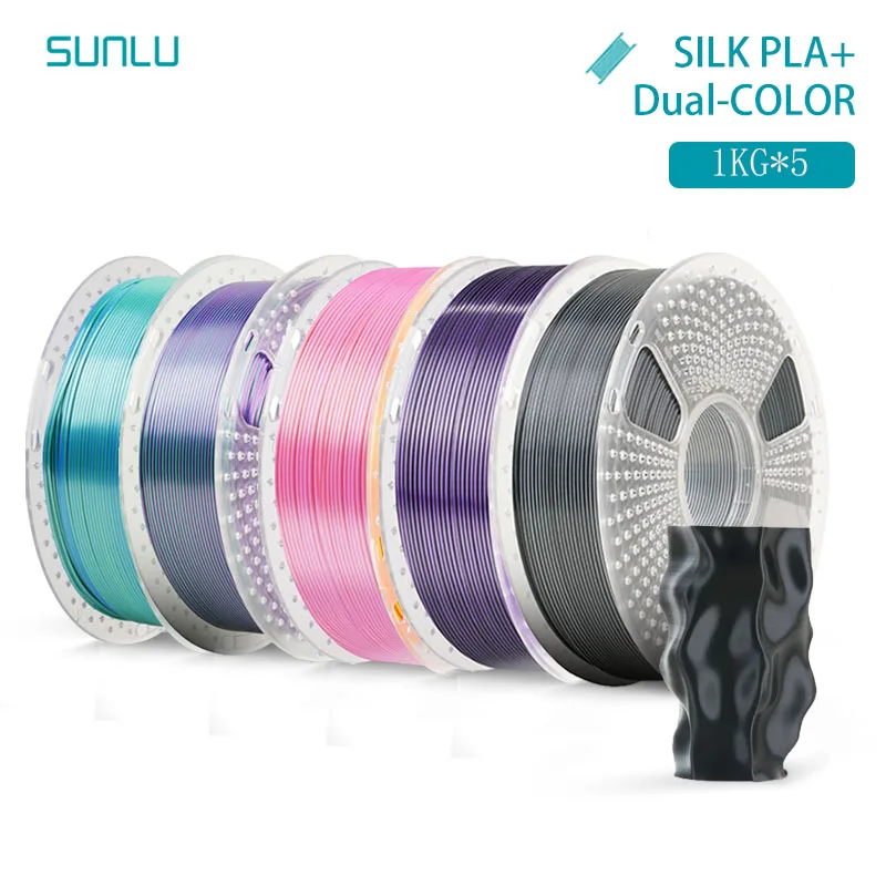 Filament SUNLU PLA Czerwony Dwukolorowy Jedwabny (RED DUAL SILK)