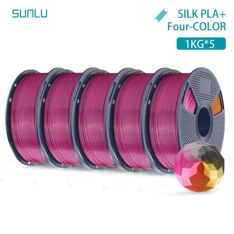 Filament SUNLU PLA Czarny FOUR Jedwabny (BLACK FOUR SILK)