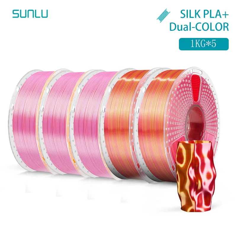 Filament SUNLU PLA Czerwony Dwukolorowy Jedwabny (RED DUAL SILK)