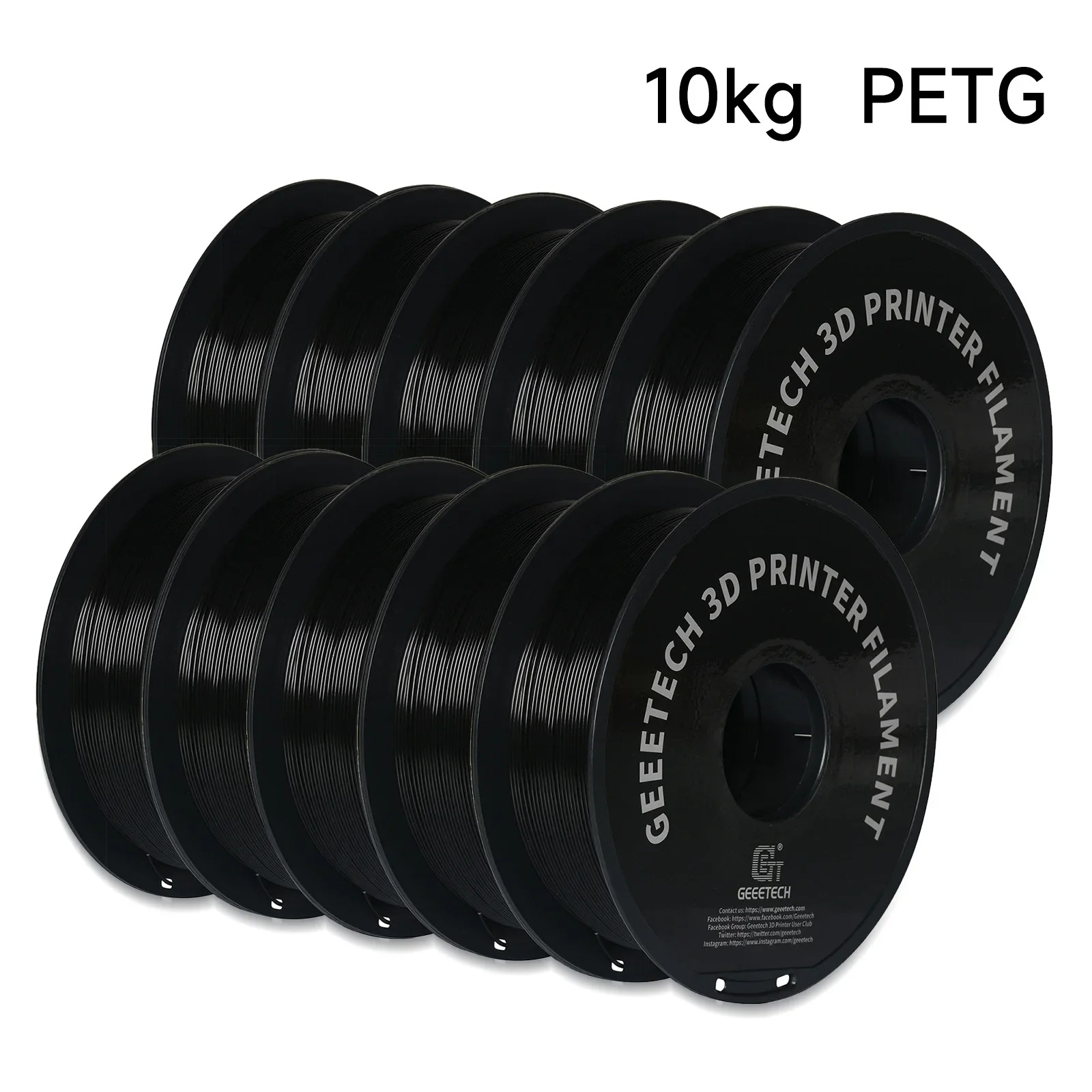 Filament GEEETECH PETG Plus Czarny (BLACK)