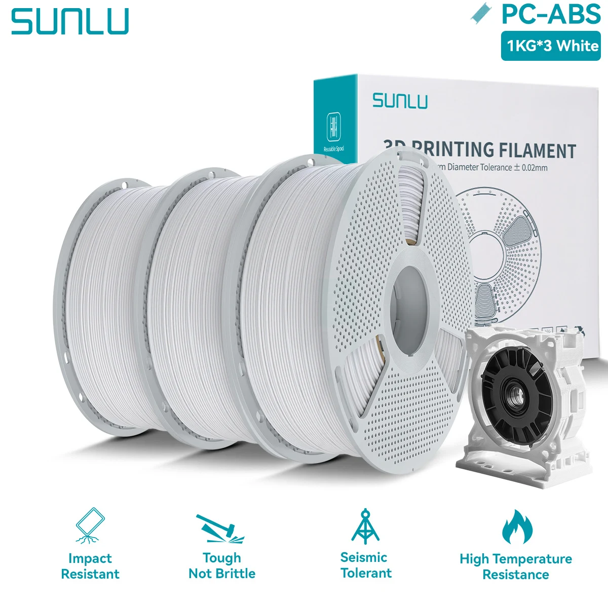 Filament SUNLU ABS-CF Biały (WHITE)