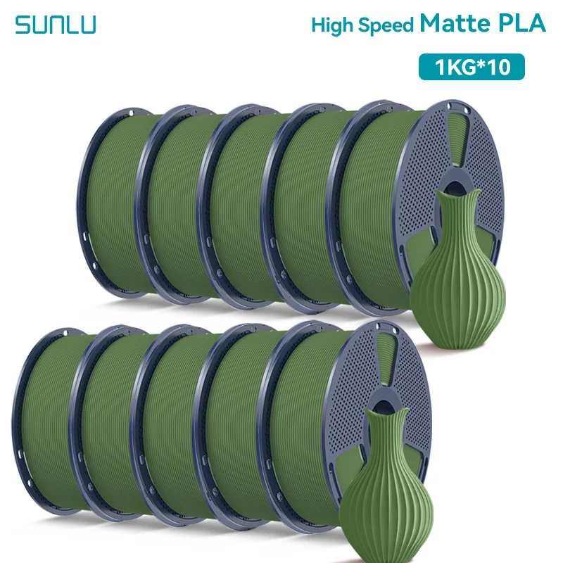 Filament SUNLU PLA High-Speed Zielony Matowy (GREEN MATTE)