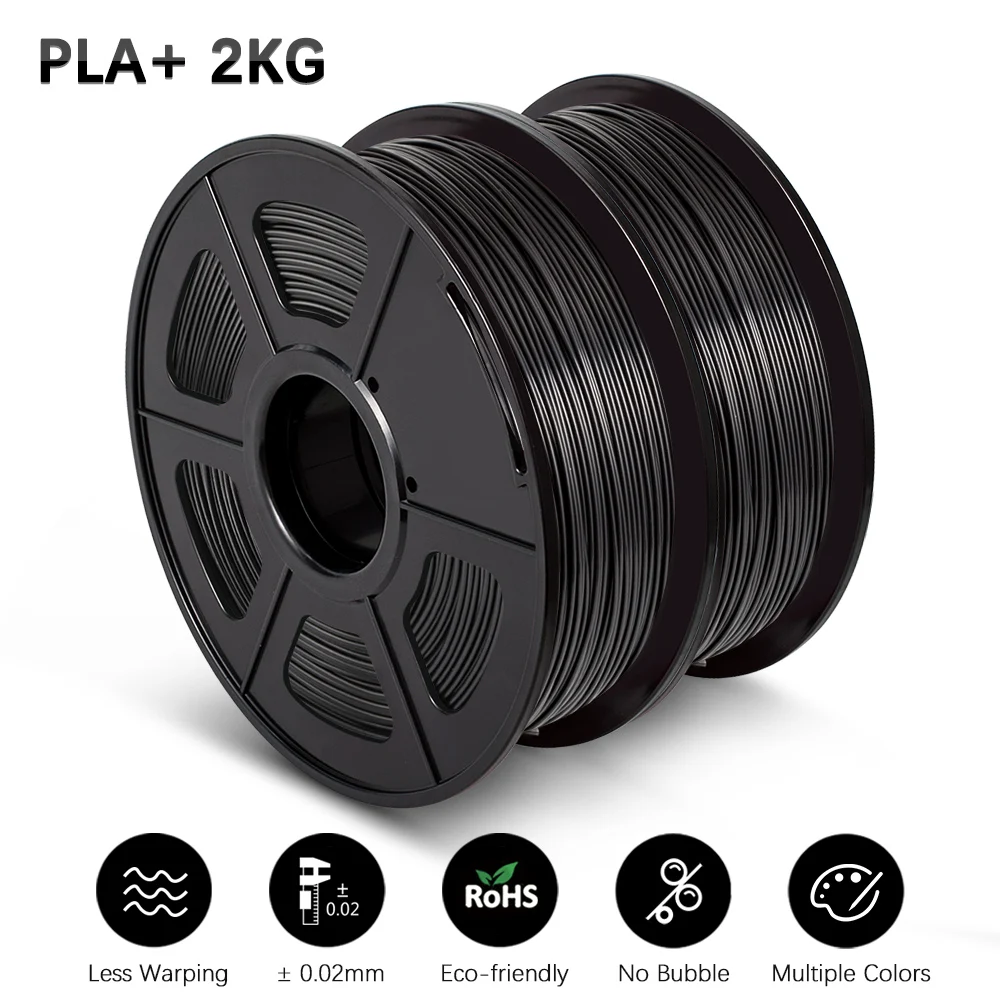 Filament SUNLU PLA Plus Czarny (BLACK)