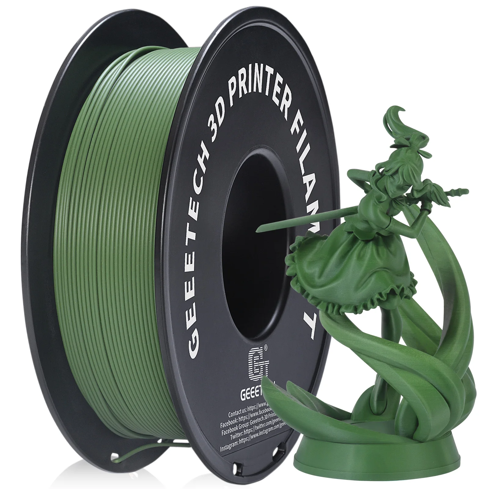 Filament GEEETECH PLA Zielony Matowy (GREEN MATTE)