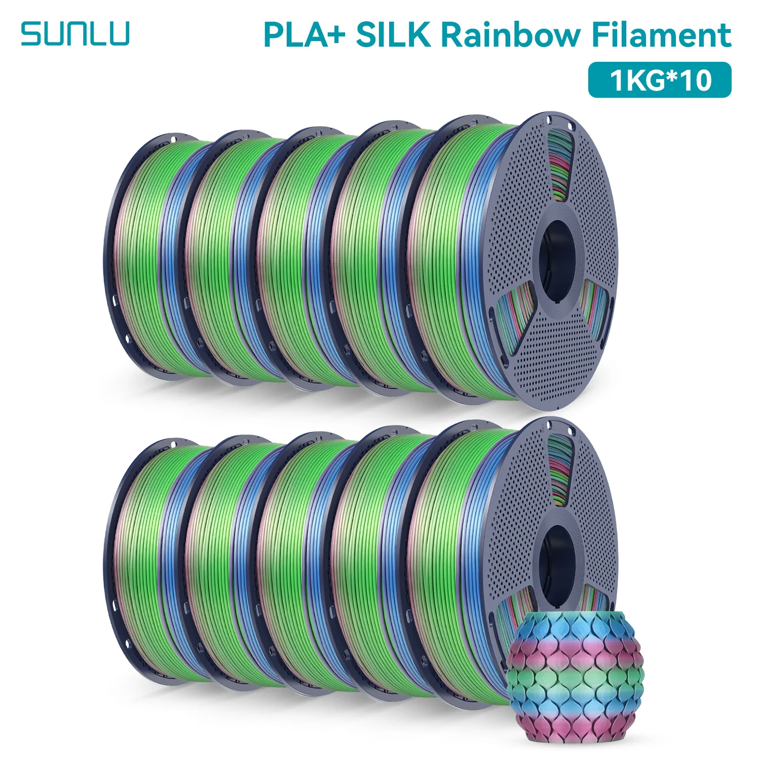 Filament SUNLU PLA  Tęczowy Jedwabny (RAINBOW SILK)