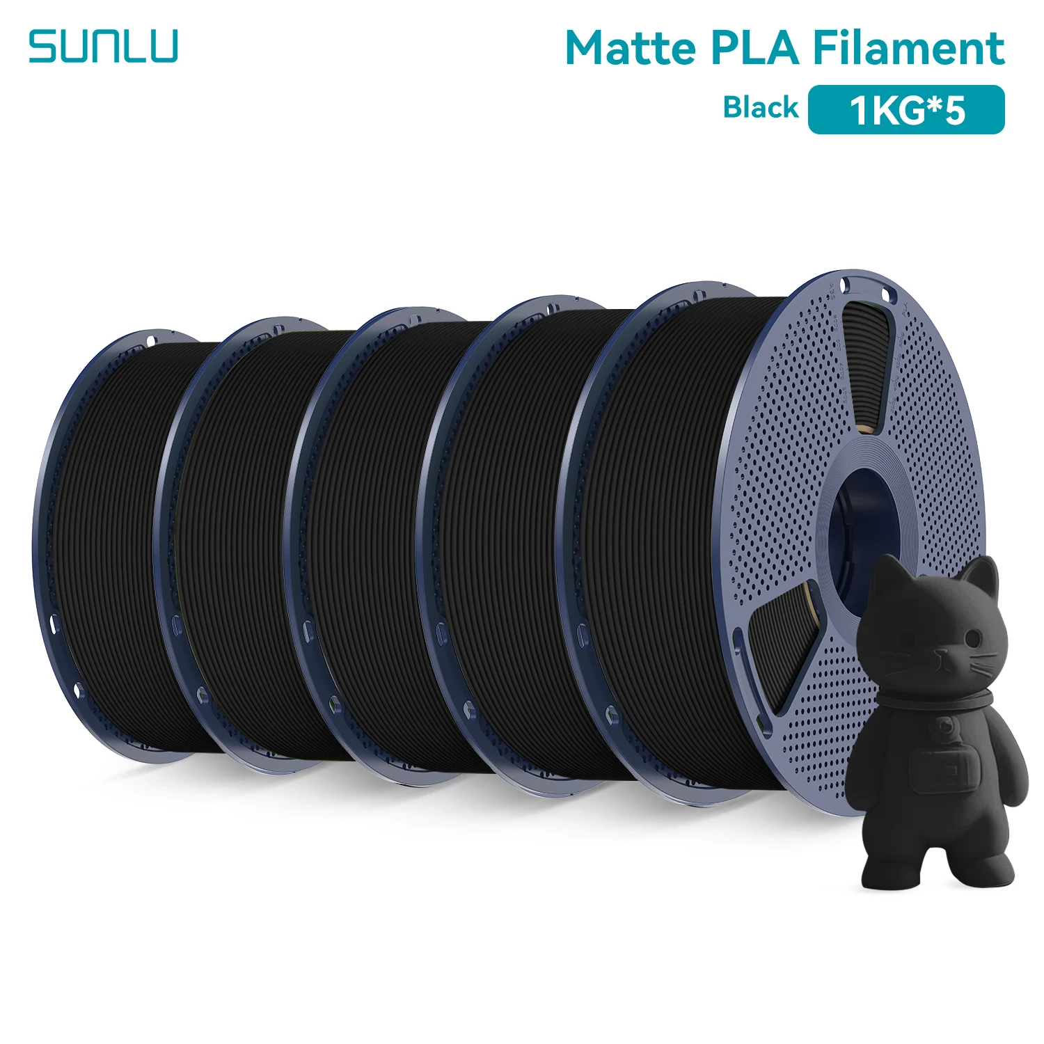 Filament SUNLU PLA Czarny Matowy (BLACK MATTE)