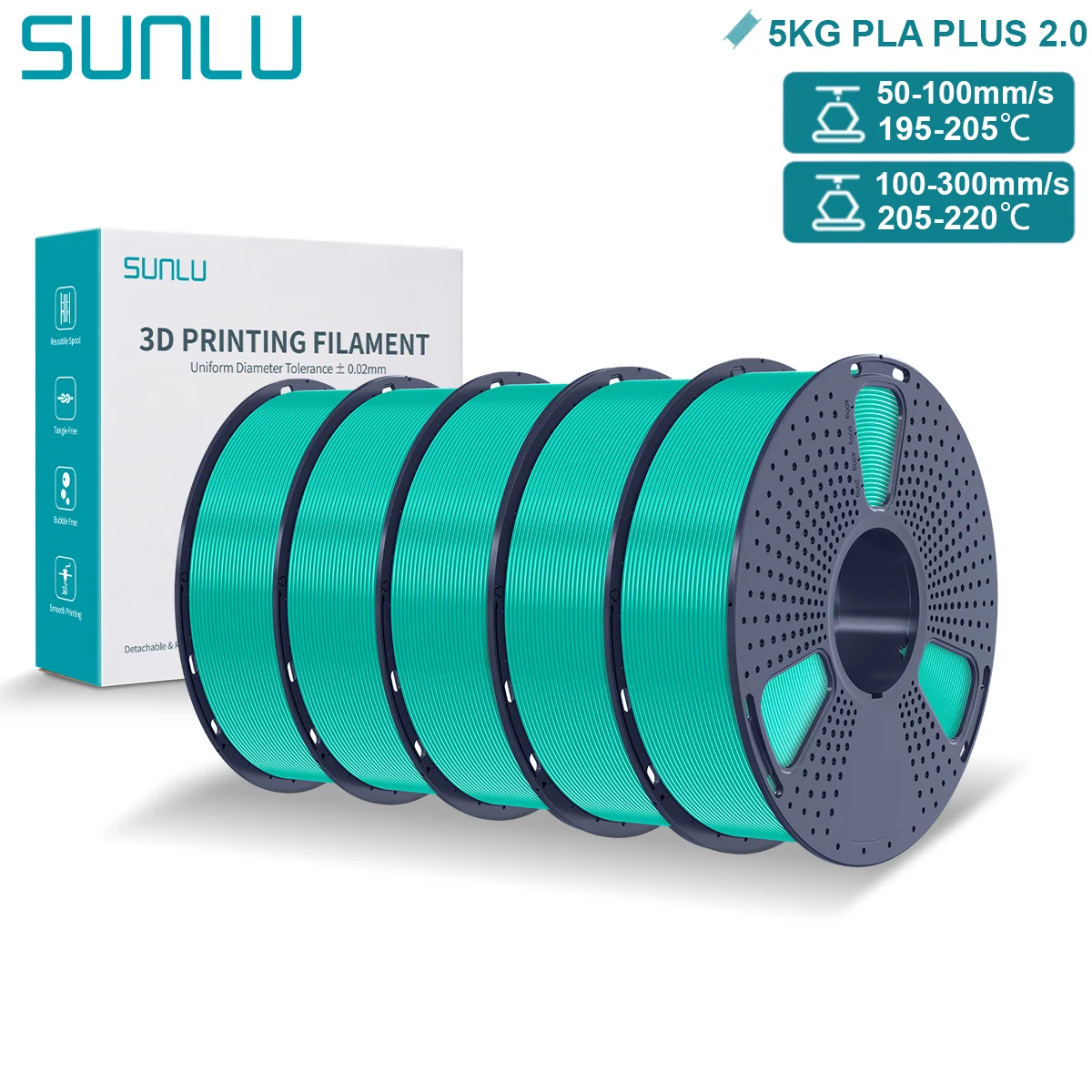 Filament SUNLU PLA Plus Zielony (GREEN)