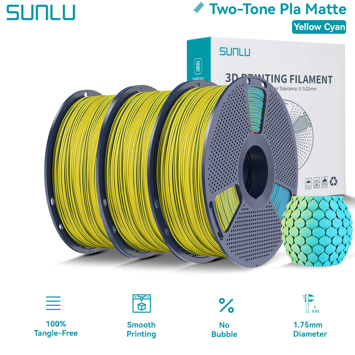 Filament SUNLU PLA Niebieski Matowy (BLUE MATTE)