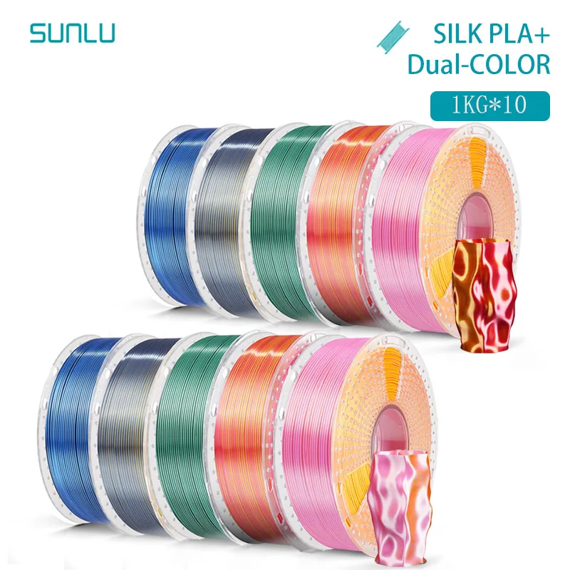 Filament SUNLU PLA Czerwony Dwukolorowy Jedwabny (RED DUAL SILK)