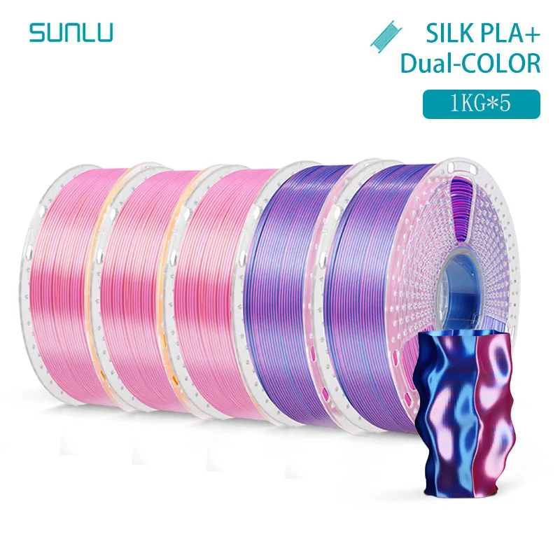 Filament SUNLU PLA Czerwony Dwukolorowy Jedwabny (RED DUAL SILK)