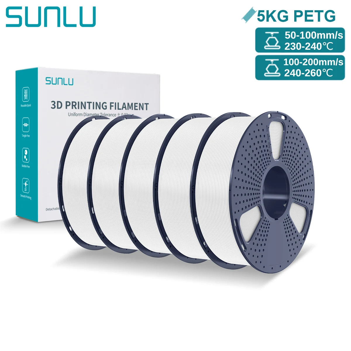 Filament SUNLU PETG Biały (WHITE)