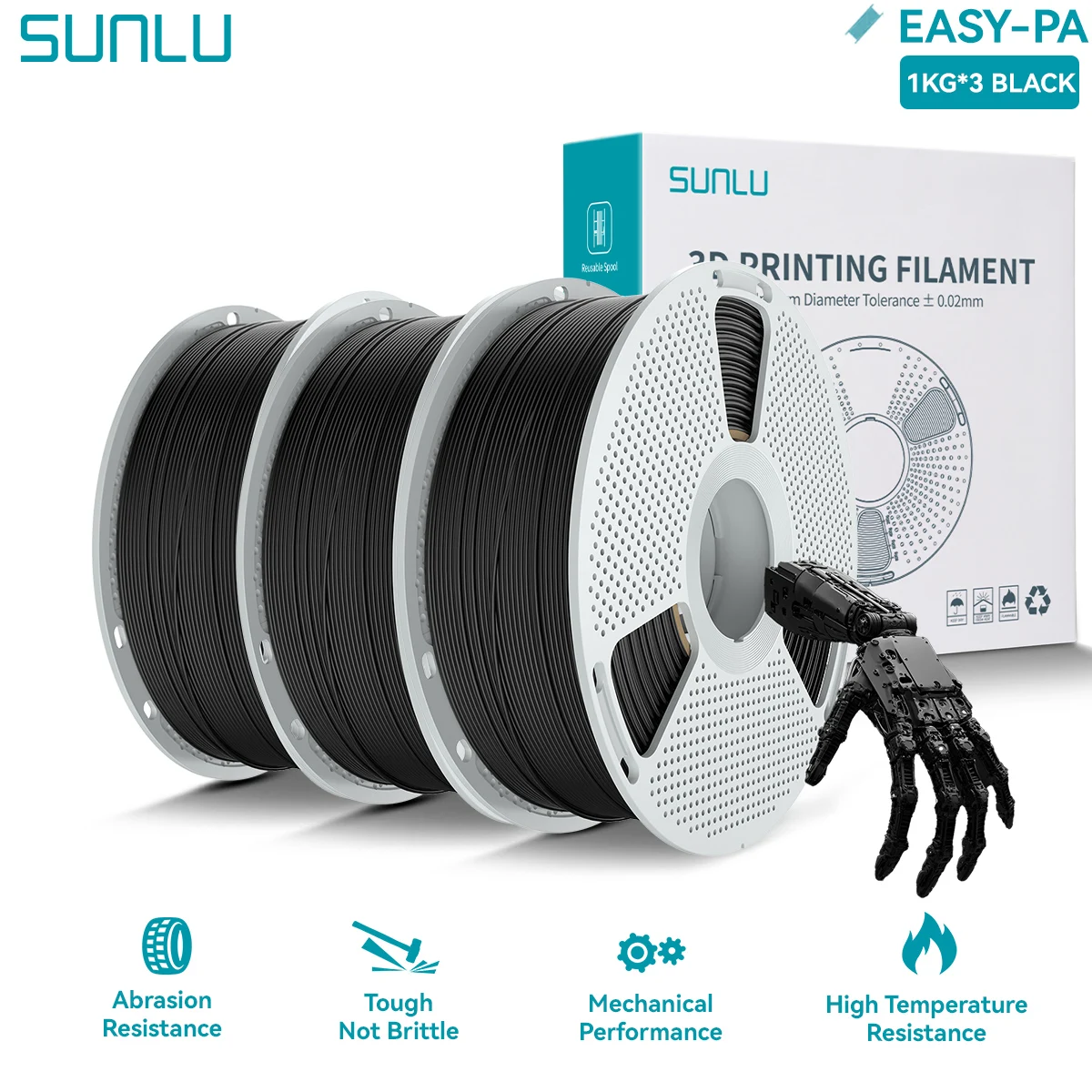 Filament SUNLU ABS-CF Czarny (BLACK)