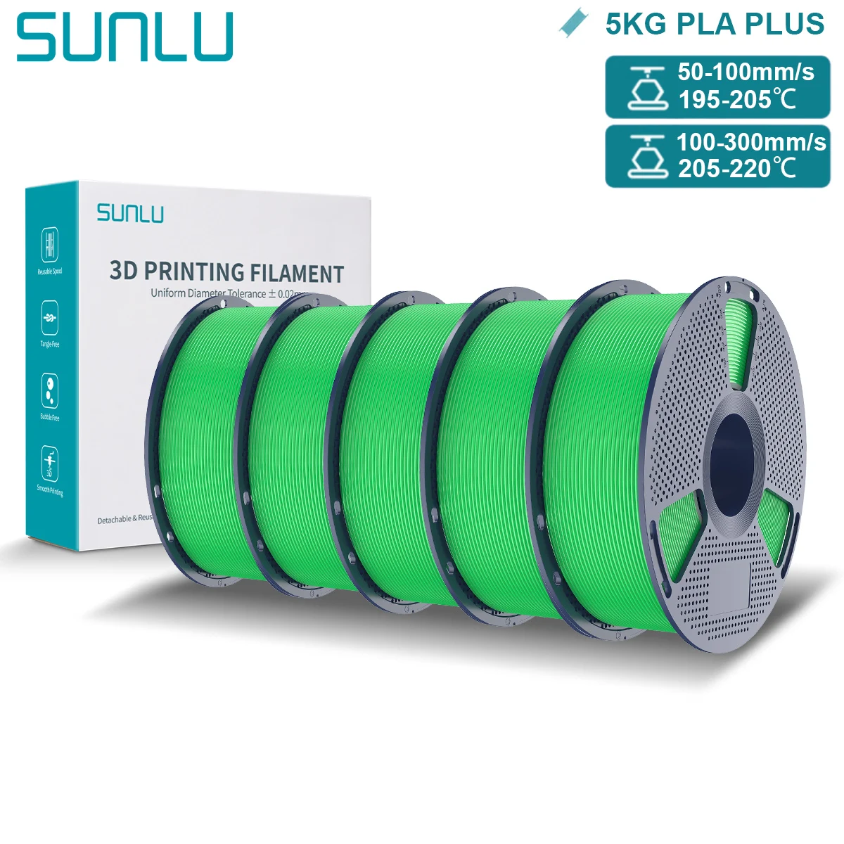 Filament SUNLU PLA Plus Zielony (GREEN)