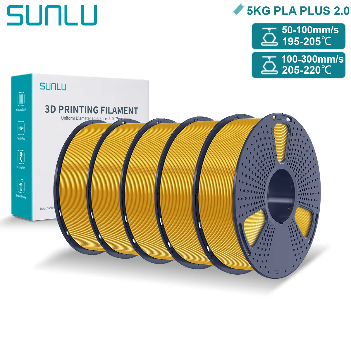 Filament SUNLU PLA Plus Żółty (YELLOW)