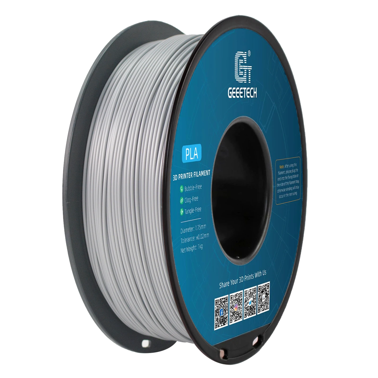 Filament GEEETECH PLA Szary (GRAY)